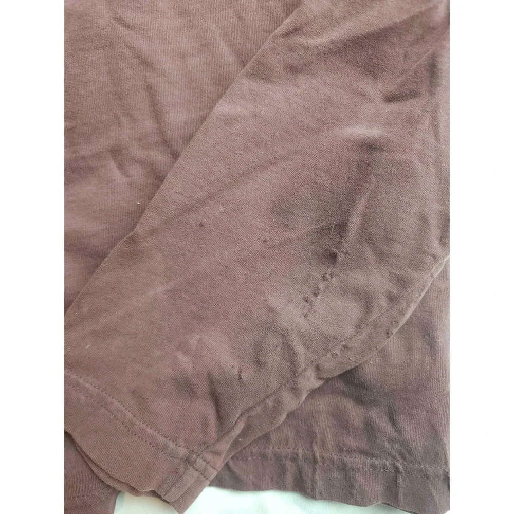 Woolrich Tee Shirt Womens Medium Brown Knit Embroidered Reindeer Long Sleeve Top